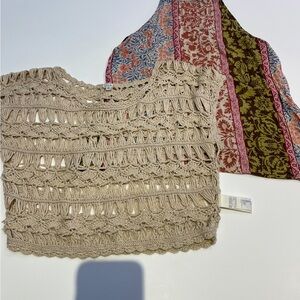 Ella Beige Crochet Knit Camisole